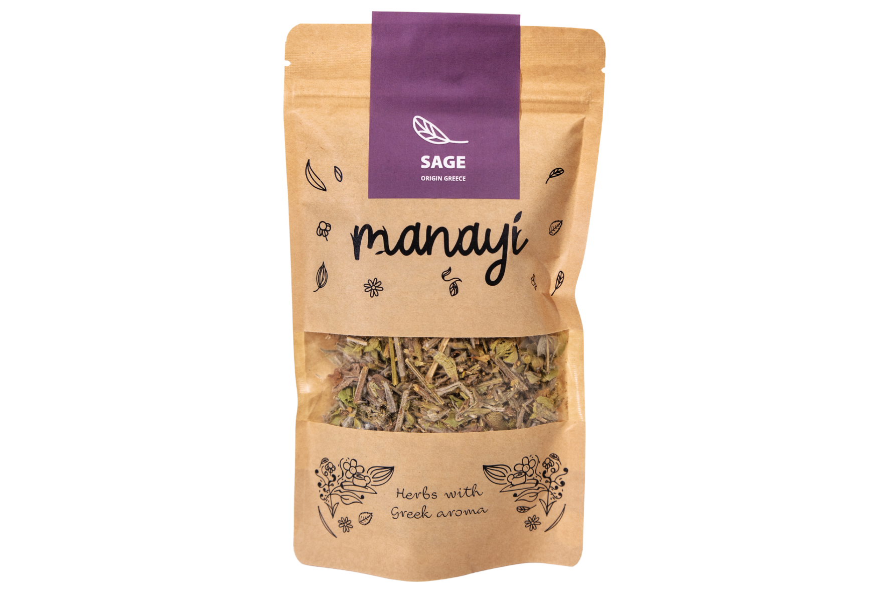 Manayi Sage herbal product with a purple label 